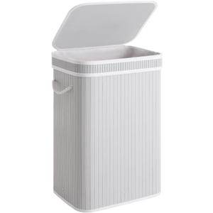 StorageWorks Laundry Hamper with Lid, Foldable Bamboo Laundry Basket, Clothes Hamper with Handles, Organizer and Storage for Laundry Room, Bedroom, Dorm, Grey StorageWorks Laundry Hamper with Lid, Foldable Bamboo Laundry Basket, Clothes Hamper with Handles, Organizer and Storage for Laundry Room, Bedroom, Dorm, Grey