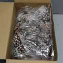 60 Pcs Pine Cones for Christmas Tree 1.38 x 5.1 Inch Frosted Snow Pine Cones Ornaments with Wired Pick for Crafts Holiday Wreath Garland Party Decorations