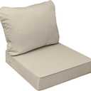 AAAAAcessories Outdoor Seat Cushions for Chairs, Fade-Resistant, Waterproof Patio Furniture Replacement Cushions, 25.5" x 25.5" x 5" + 25.5" x 19", Beige