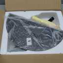 Round Coffee Table with Rock Slab Top and Carbon Steel Base, End Table/Side Table/Dining Table/Sofa Table for Living Room, Bedroom, Cafe , 17 inch