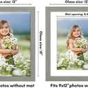 Americanflat 12x15 Picture Frame with Shatter-Resistant Glass - Use as 9x12 Frame with Mat or Display 12x15 Photo Without Mat - Hudson Collection - Wide Picture Frames for Wall Display - Grey Wood