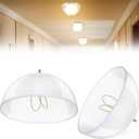 2 Pack Clip On Lamp Shade, 8" DIA x 4 1/4" Height Light Cover for A Type Bulb, Lamp Cover for Deco Exposed Bare Bulb Fixture, Acrylic Dome Clip on Standard Shades for Home Bathroom Office, 8 X 4.75 Inches