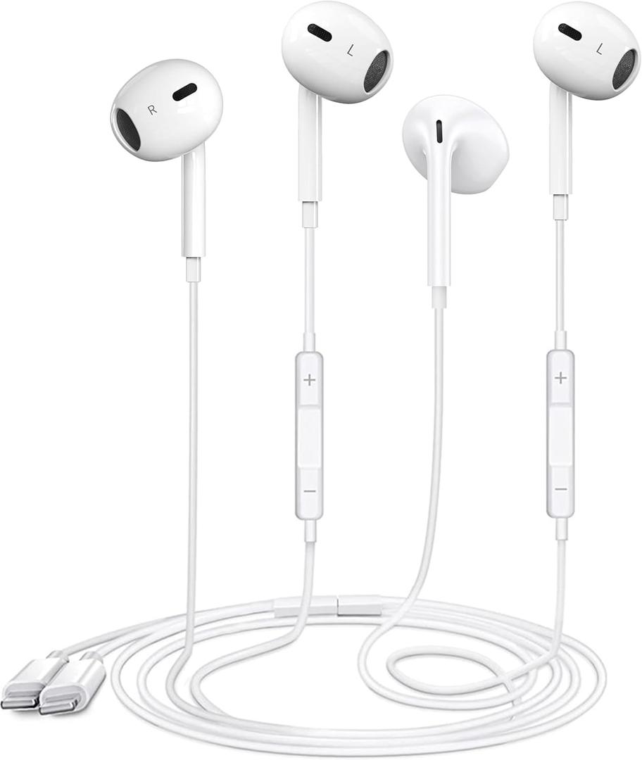 2 Pack Wired Headphones for iPhone Earbuds with Lightning Connector Earphones with Built-in Microphone & Volume Control Compatible with iPhone 7/8/X/11/12/13/14Pro