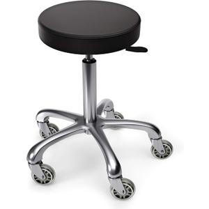TASALON Rolling Stool - Adjustable Stool with Wheels - Soft Swivel Workbench - Desk Chair for Kitchen, Salon, Spa, Tattoo, Pedicure - Massage Salon Esthetician Chair  Black