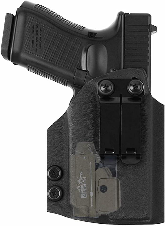 kydex IWB Holster for Glock 17 19 45 MOS Taurus G2C G3C G3 Toro Springfield Hellcat with Olight PL-Mini 2 Valkyrie 600 Lumens Tactical Flashlight red dot Optics RMR Cut