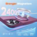 Compatible with iPhone 13 Pro Max Case & iPhone 12 Pro Max Case 6.7" with Invisible Ring Stand [Compatible with Mag-Safe] Translucent with Magnetic Kickstand, Wine Red