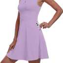 Womens Two Piece Tennis Golf Dress UPF 50+ Active Athletic Exercise Sports Wear Dresses for Women with Pocket Separate Shorts (Purple, XXL)