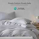 JELLYMONI Striped Duvet Cover Set - King Size Comforter Cover, Classic Grey & White Stripes, 100% Cotton 3 Pcs Bedding with Zipper Closure & 8 Corner Ties for Master or Guest Bedroom