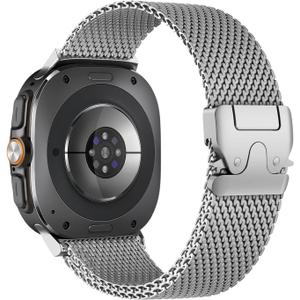 Milanese Loop Metal Bands for Samsung Galaxy Ultra Watch Band 2025/2024,Stainless Steel Magnetic/Parachute Mesh Titanium Strap Men Women for Samsung Galaxy Watch Ultra 47mm Band Correa Reloj