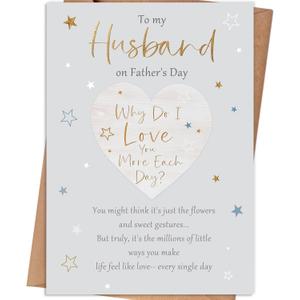 7 x Husband Fathers Day Card, Father's Day Cards Gifts for Husband from Wife, Fathers Day Card Gifts for Hubby, Fathers Day Decorations