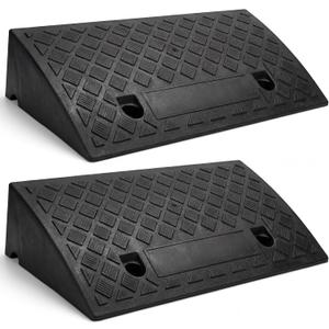 5" Rise Threshold Ramps for Doorways, Curb Ramps for Driveway 2 Pack, 6614lbs Capacity Portable Rubber Wheelchair Ramp, Driveway Ramp for Car, Cart, Hand Truck, Motorcycle, Bikes, Dollies