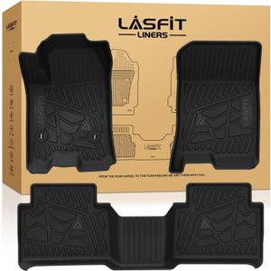 LASFIT Floor Mats for Chevrolet Chevy Colorado/GMC Canyon Crew Cab 2023 2024 2025 2026 (Fit Carpet Floor), All Weather TPE Custom Fit Floor Mats for Cars, 1st and 2nd Row Car Floor Mats Full Set