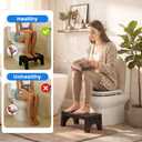 Foldable Toilet Stool for Adults, Non-Slip Bathroom Squatting Stool Portable Poop Stool Squat for Adult Kids Seniors, Toilet Assistance Potty Foot Step Stool, No Installation Required, Black