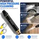 Heavy Duty Adjustable Garden Hose Nozzle, High Pressure Jet Spray, Metal Sprayer for Car Wash, Lawn, Patio Cleaning, Leak-Proof Design