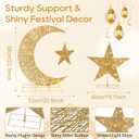 Eid Lighted Crescent Star Tree Decor, Garden Decor Outdoor Lights, Outdoor Weatherproof Holiday Ornament for Yard, Patio, Pathway
