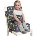 Booster Seat for Dining Table, Toddler Booster Seat for Dining Table with Safety Buckles, Anti-Scratch Easy Cleaning Toddler Seat for Table (Black-Astronaut)