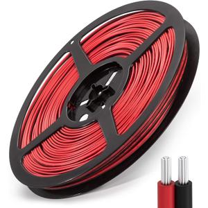 65.6ft Extension Cable Wire Cord JACKYLED 20M 22AWG Led Wire Cord for Single Color LED Strips 22/2 Low Voltage Extension, Black and Red, Led Light, Speaker, Doorbell, Electrical System Connection