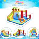 Mega Bounce House with Slide | 7-in-1 Inflatable Playground for Kids 3-10 | Giant Jump Area, Ball Pit, Basketball Hoop | Commercial-Grade Blower Included