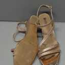 IDIFU Women's Wedge Heel Sandal Dress Low Strappy 2 Inch Open Toe Wedding Bridal Shoes for Woman Ladies Evening Formal(Rose Gold Shiny, 9 M US)