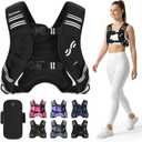 Weighted Vest for Men and Women: Sportneer 8lbs Weight Vest with Reflective Stripe Running Vest with Pocket for Workout Strength Training Fitness Muscle Building Weight Loss Weightlifting Black