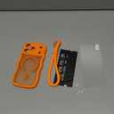 3 in 1 Magnetic for iPhone 17 Pro Case, 1X Screen Protector+1X Wrist Strap, Cute Wavy[Full Camera Protection] [Fit for MagSafe], Trendy Matte Women Girly Case for iPhone 17 Pro 6.3", Cosmic Orange