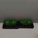 Hotop 2 Pcs Artificial Green Grass Plants in Wood Decorative Planter Pot Wooden Faux Greenery Rectangle Box Table Plant for Tabletop Centerpiece Indoor Decor(9.5 Inch,Black)