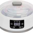 Automatic Yogurt Maker with Adjust Temp(32C-45C/90F-113F)&Time(1-42h) Compatible 110V-240V,BPA-free,Celsius Increment,Real-time Hour Countdown,LED Display,304 Stainless Steel Inner Bowl(1.3 Quart)