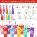 SiliFine 30 Sets CNA Week Appreciation Gifts Bulk 2026 24 oz Nurses Plastic Tumbler with Lid and Straw Nursing Cups Keychain Card for Graduation Nurse Student Assistant Medical Staff Women(Classic), Medium