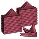 Bailarina 120 Pack Burgundy Satin Napkins,17x17 Inches Wedding Napkins Square Soft Silky Table Napkins Bulk Decorative Elegant Cloth Napkin for Party Decoration, Banquet,Wedding,Graduation