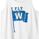 Fly The W Chicago Baseball Winning Flag Distressed Tank Top, XL
