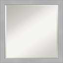 Amanti Art Silver Bathroom Mirror for Over Sink, 23x23 Vista Brushed Nickel Narrow Square Vanity Mirror, Medium Casual Frame, Hangs Horizonally and Vertically, Bathroom Wall Decor, Beveled Edge