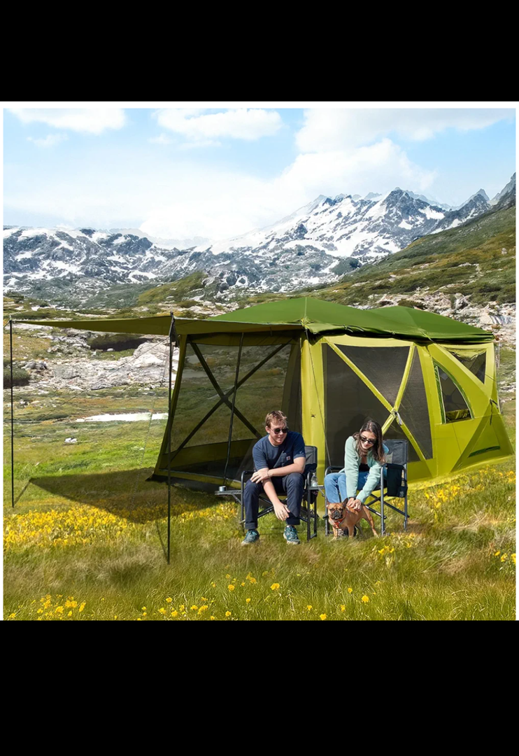 TIMBER RIDGE 4/6/8 Person Instant Pop Up Cabin Tent, Easy 60 Second Setup, Weather Resistant Camping Family Hub Tent with Rain Fly and Carry Bag for Outdoor Camping & Overlanding