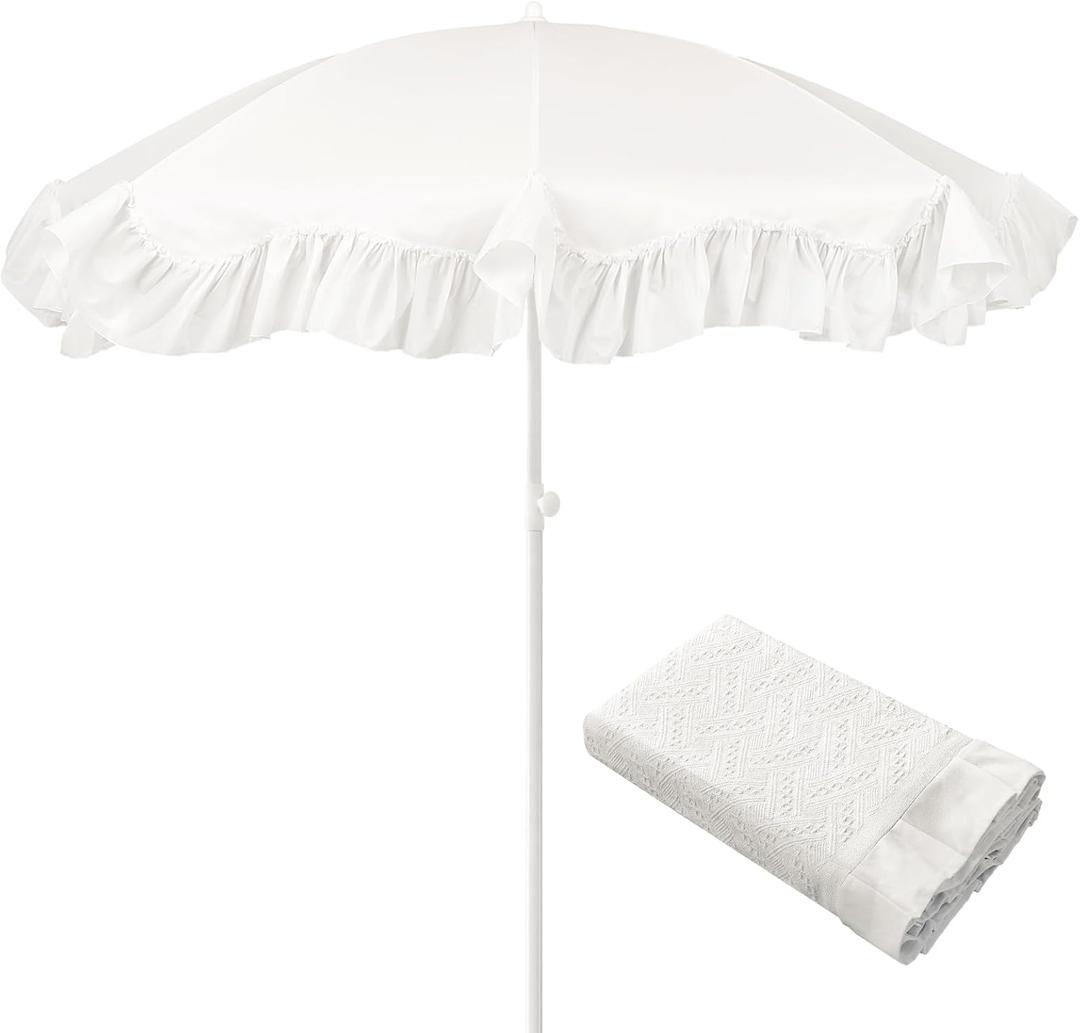 Boho Beach Umbrella Blanket Set, 6.5Ft UPF50+