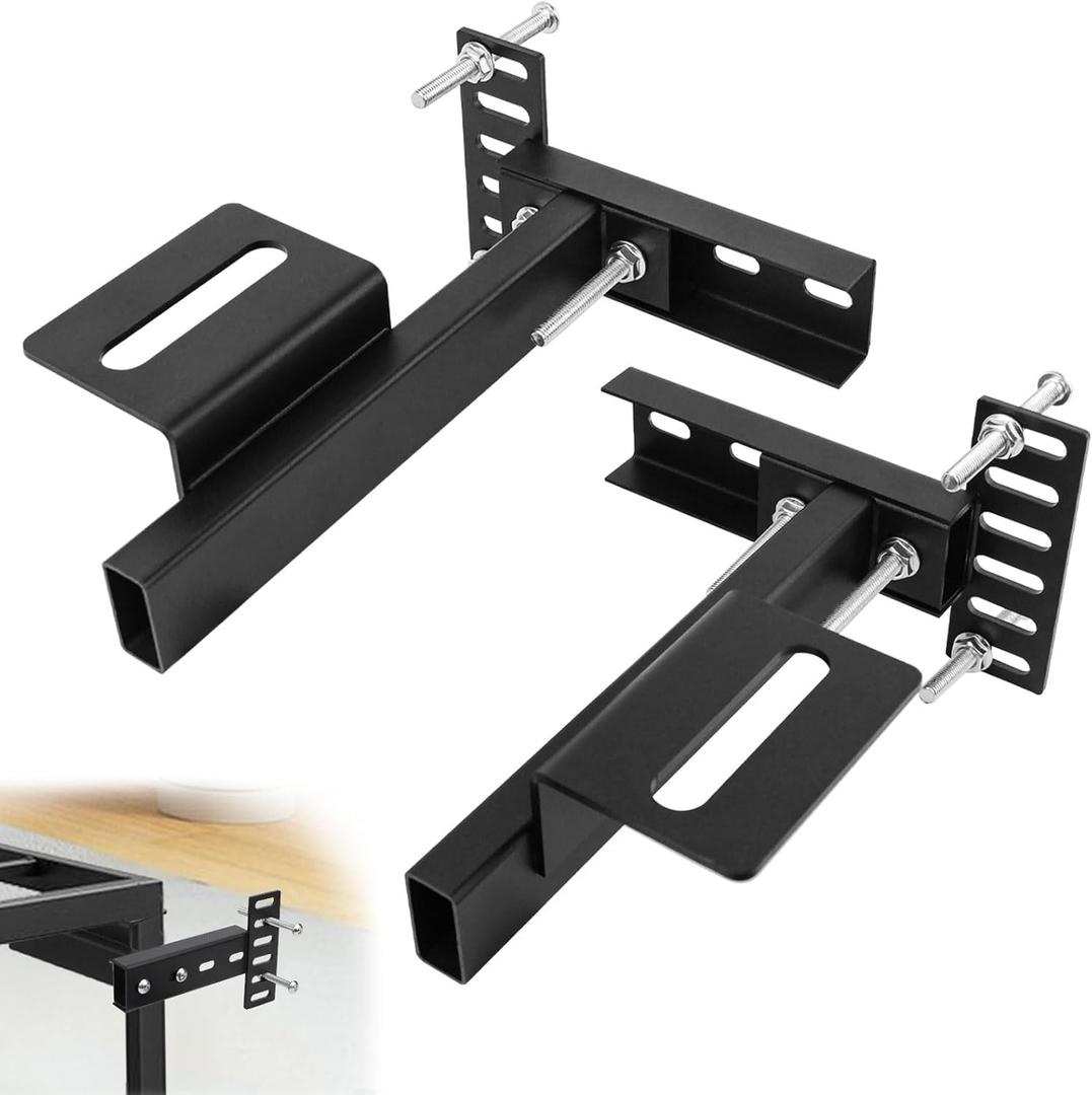 Headboard Bracket Adjustable Bed Base Bed Extra Thick Steel Universal Kit Heavy Duty No Noise No Wobble Easy Install Black Compatible Queen King Full Twin (Black) (1)