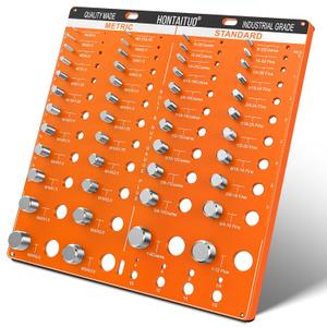 54 Nut and Bolt Thread Checker Standard and Metric,Bolt Size and Thread Gauge with 22 Standard & 24 Metric Bolt & 8 Drill Bit Gauge,Bolt and Nut Identifier Gauge