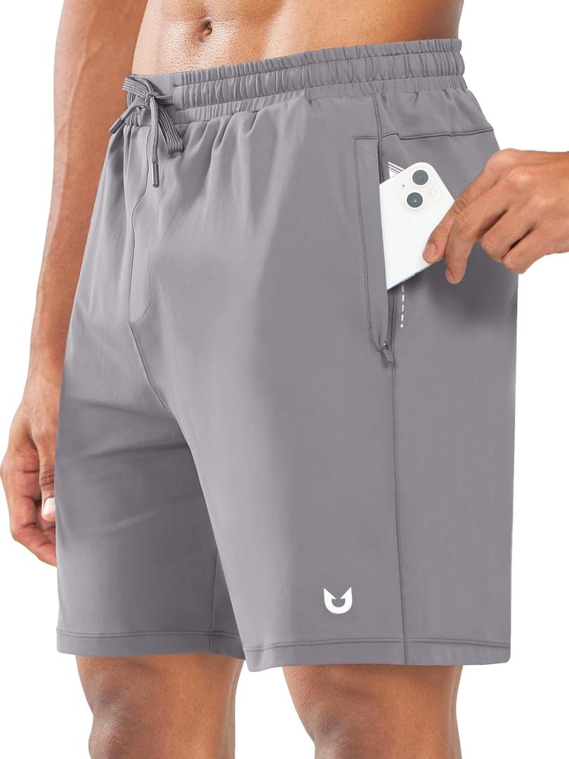 NORTHYARD Men's 7" Gym Shorts Knit Athletic Tennis Shorts for Men with Zipper Pockets for Workout Athletic Training