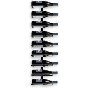 9-Bottle Black Metal Wall Mounted Wine Rack  Modern Industrial Wine Bottle Storage Organizer for Home Bar, Kitchen, Dining Area & Wine Cellar