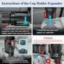 Car Cup Holder Expander, Cup Holder Extender Adapter with Expandable Arm and Adjustable Base, Compatible with Yeti Ramblers, Hydro Flasks, Stanley, Owala Most Coffee Mugs Bottles & Cups (CUP-B-1pack)