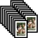 JCJMY 17 Packs 5x7 Picture Frames Bulk, Display 4x6 with Mat or 5x7 Without Mat, Black Gallery Frame Set, 5 by 7 Frames Bulk Set of 18, Collage Wall Decor Photo Frame Set for Wall and Tabletop, Black