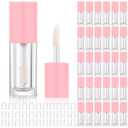 Tatuo 30 Pcs Pink 6ml Empty Lip Gloss Tubes with Wand Bulk Lip Refillable Gloss Containers Cosmetic Bottles with Rubber Stoppers for Lipstick Eyelash Growth Liquid DIY Makeup Kit