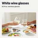 Amazon Basics Stemless White Wine Glasses, 14 oz., Dishwasher-Safe, 4-Piece Set