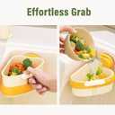 2025 Upgraded Suction Cup Sink Corner Strainer  Hangable Kitchen Sink Drain with Hanging Sink Drain Basket, Food Waste Catcher & Sink Food Catcher Basket, Kitchen Sink Food Waste Catcher (Green)