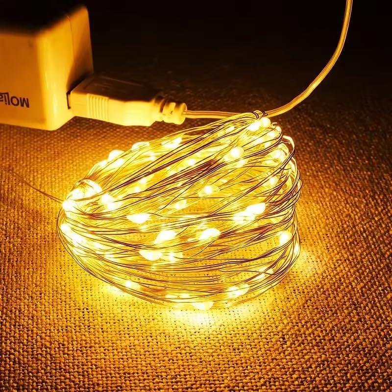 1 Pack USB Fairy Lights 3meters 30 lamp Beads Led Copper USB Powered for Christmas CampHalloweenPartiesWedding Christmas Tree DecorationWhite (Warm)