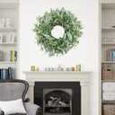 20" Christmas Wreaths for Front Door, Eucalyptus-ChristmasWreath, Green Layered Hanging Christmas Greenery for Wall Porch Window Home Dcor/Outdoor Garden Farmhouse Wreaths, ChristmasDecoration