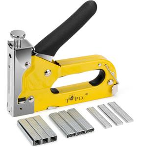 Upholstery Staple Gun, TOPEC 3 in 1 Heavy Duty Staple Guns/Home Use with 900 Staples - Manual Brad Nailer Power for Fixing, Material, Decoration, Carpentry, Furniture, Wood, DIY
