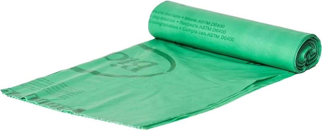 BioBag (USA) The Original Compostable Bag, 33 Gallon, 120 Count, 100% Certified Compostable Trash Bag Liners for Food Waste, Extra Strong and Durable, Trash Bag
