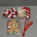 Christmas Tassel Garland Banner with Pom Pom Garlands Christmas Candy Tree Cane Banner for Wall Hanging Home Decor (Pink Red Green White)