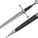 Medieval Sword Prop - Stainless Steel Short Sword with Sheath - 13.5-Inch Renaissance Sword Prop with Scabbard - LARP Sword with Metal Casting Fitting - Sword for Cosplay, Costumes, Events