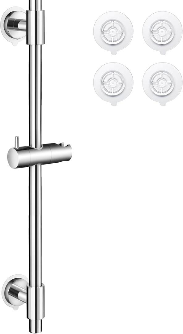 KES Shower Slide Bar 30-Inch with Adjustable Shower Head Holder, SUS 304 Stainless Steel Drill-free Mounted Shower Bar Polished Finish, F209S78DF-PS