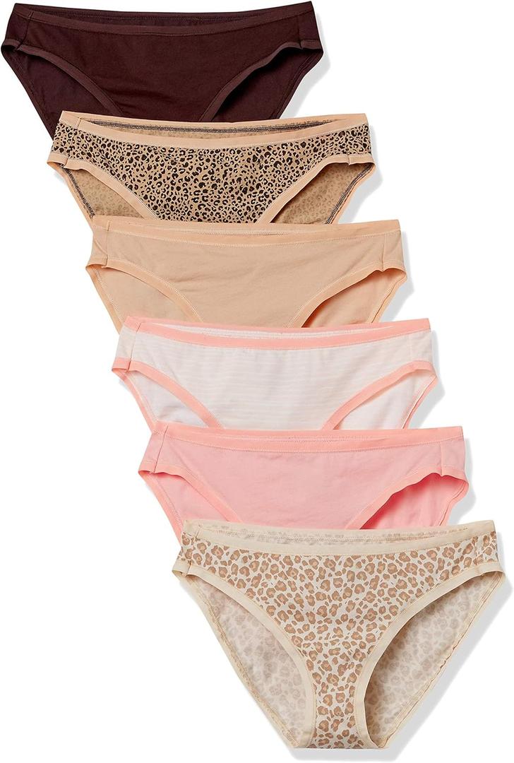 Amazon Essentials Women's Breathable Cotton Bikini Brief Underwear with Full Coverage, Multipacks (XXL)